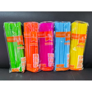หลอดดูดน้ำ แบบยาว พลาสติก แบบยาว 24 cm หลอดน้ำ ขนาด 30 กรัม คละสี