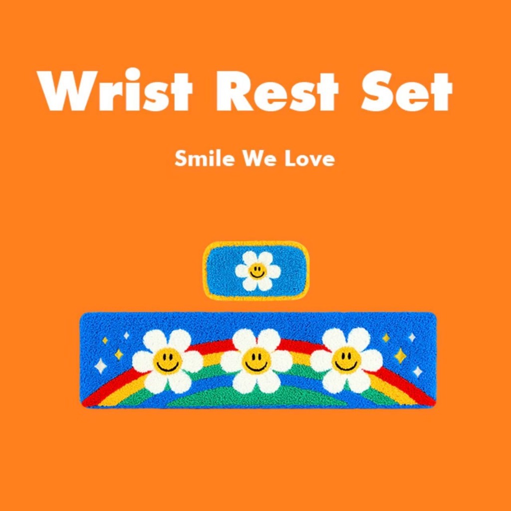 🌈 Wiggle Wiggle Wrist Rest Set แท้💯 ที่รองข้อมือ คีย์บอร์ด + เมาส์ เซต Smile We Love อุปกรณ์เสริม 73025