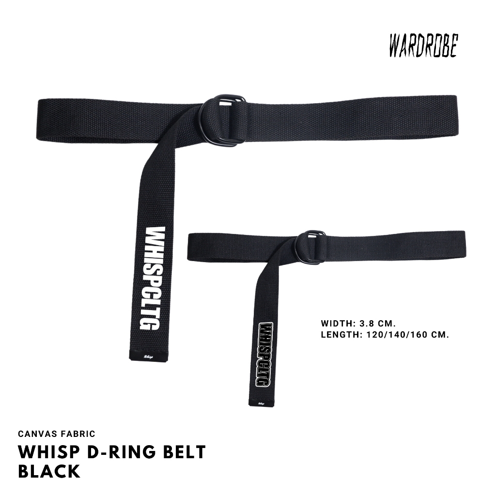 เข็มขัดห่วงคู่ สายผ้า Canvas ผ้าหนา สัมผัสนุ่มสบาย WHISP D-RING BELT - BLACK