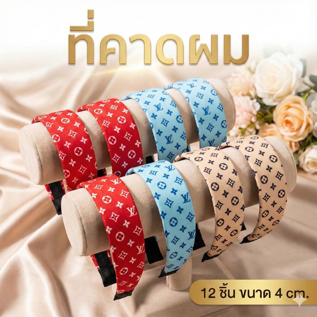 🌷ยกโหล🌷ที่คาดผมแพค 12 ชิ้น ราคาส่ง