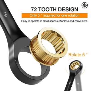 TASKTOOL ชุดประแจ ประแจแหวนข้าง ประแจแหวนข้างปากตาย 8-24mm แข็งแรง ทนทาน