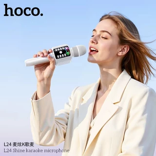 HOCO ไมโครโฟนคาราโอเกะ มีลำโพงในตัว Karaoke microphone BT 5.4 Speaker ระบบเสียง Hi-Fi น้ำหนักเบา ใช้งานง่าย L24