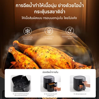 Simplus หม้อทอดไร้น้ำมัน 5 ลิตร สำหรับครอบครัว ดีไซน์กะทัดรัด เมนูอัตโนมัติ 10 รายการ ไขมันต่ำ KQZG023 FZZ22