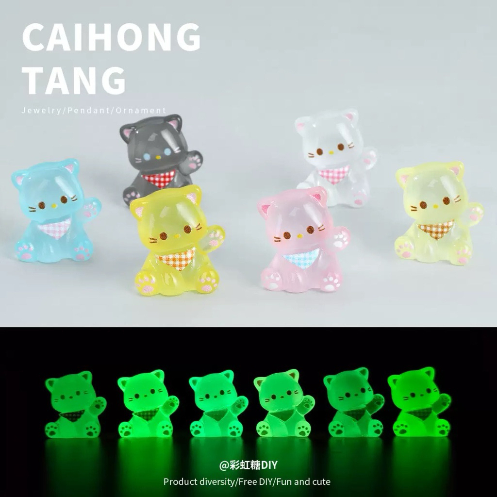 เรซิ่น แมว เรืองแสง ฟิกเกอร์ 3 มิติ 3D โมเดลตุ๊กตา คละแบบ สำหรับตกแต่งบ้าน รถยนต์ คอมพิวเตอร์ งานDIY