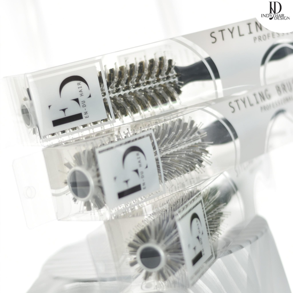 แปรงกลมไดร์ผม Endu-Hair Roll Brush ของแท้ใช้งานได้นาน มี 3 ไซส์ ความยาว 24 ซม. แปรงกลมสล็อต ขนหมูป่า