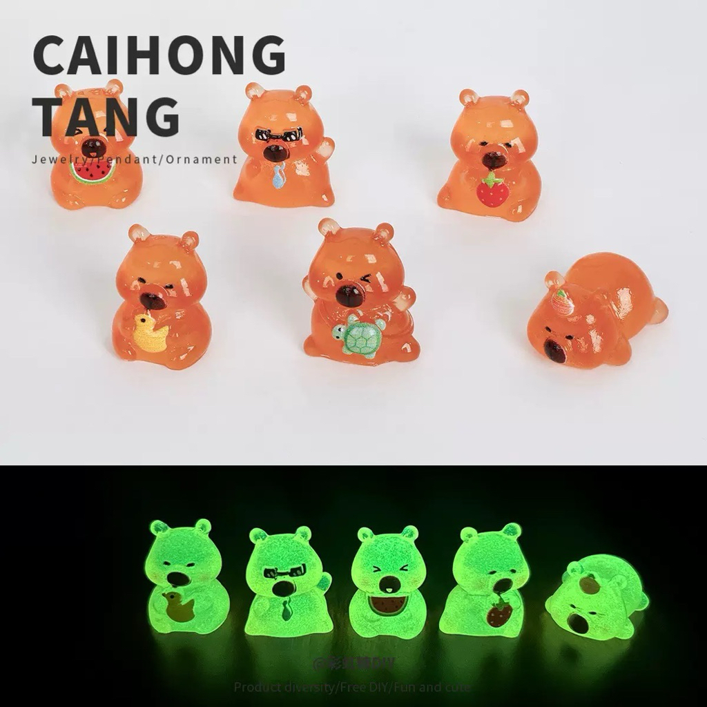 เรซิ่น หมีน้ำตาล เรืองแสง ฟิกเกอร์ 3 มิติ 3D โมเดลตุ๊กตา คละแบบ สำหรับตกแต่งบ้าน รถยนต์ คอมพิวเตอร์ งานDIY