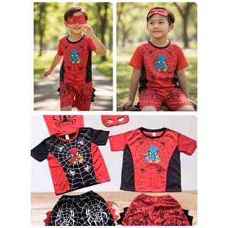 ชุดสไปเดอร์แมนยาว/สั้น/กุด 6เดือน/7ปีคละลายคละสี