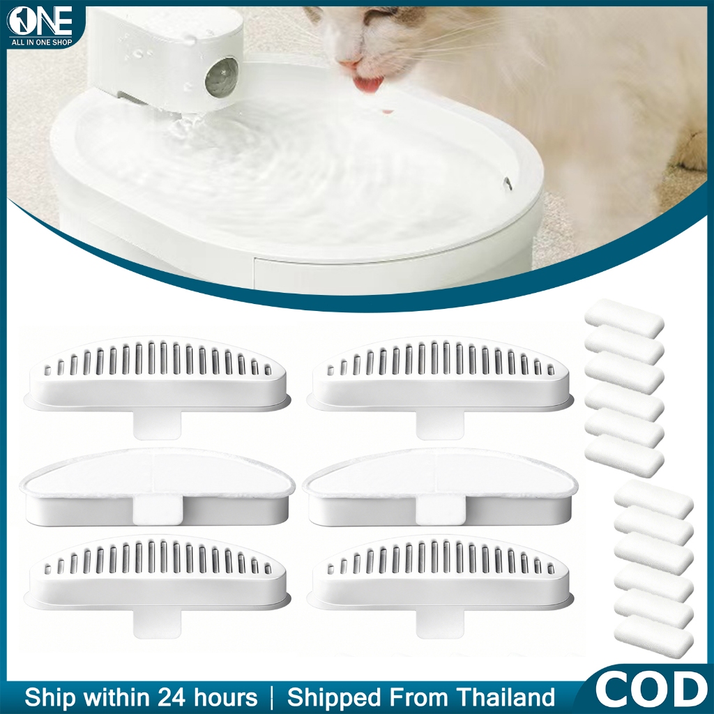 พร้อมส่ง-ไส้กรองเครื่องดื่มแมว ชุดเปลี่ยนไส้กรอง กรองสะอาด เพื่อสุขภาพน้องแมว|ตัวกรองน้ําพุแมว 6ชิ้น