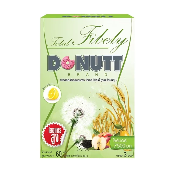 Donutt โดนัทท์ โทเทิล ไฟบีลี่ พลัส โพรไบโอติกส์ รสน้ำผึ้งมะนาว 3 ซอง