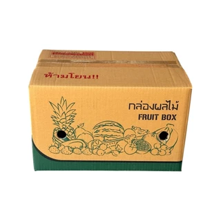 กล่องใส่ผลไม้ 5 กิโลแถบสีเขียว (10 ใบ) ขนาด 22.5*32.5*20 cm