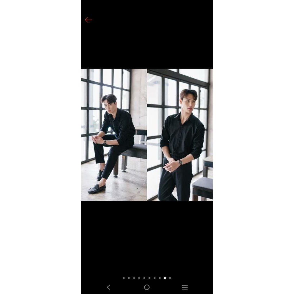 เสื้อเชิ้ตแขนยาวชายคอปก เชิ้ตคอปก ผ้าOXFORD สีดำ เสิ้อเชิ้ตทำงานผู้ชาย