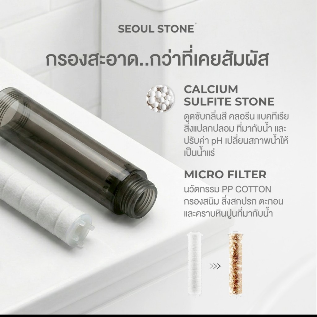 ฝักบัวและไส้กรอง Seoul Stone 5 Spray รับประกันสินค้า 5 ปี