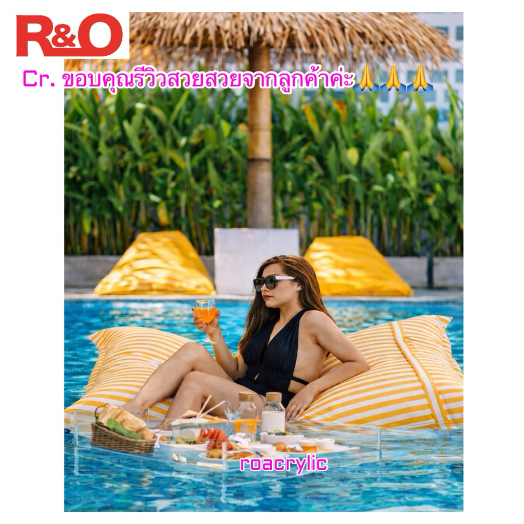 roacrylic ถาดอะคริลิคใสสำหรับลอยน้ำขนาด70x70x11cm.