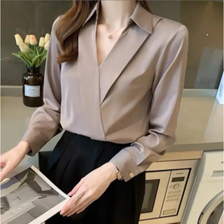 Red Berry เสื้อเชิ้ตดีไซเนอร์สำหรับผู้หญิง สไตล์เฉพาะตัว เสื…