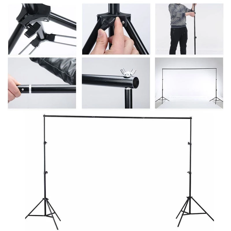 Photography 2*3m Green Screen ผ้าฉากถ่ายภาพ สตูดิโอถ่ายภาพ ฉากหลัง ฉากถ่ายรูป 2*2m Background Stand Kit 4 คลิป&1 กระเป๋า thumbnail 7