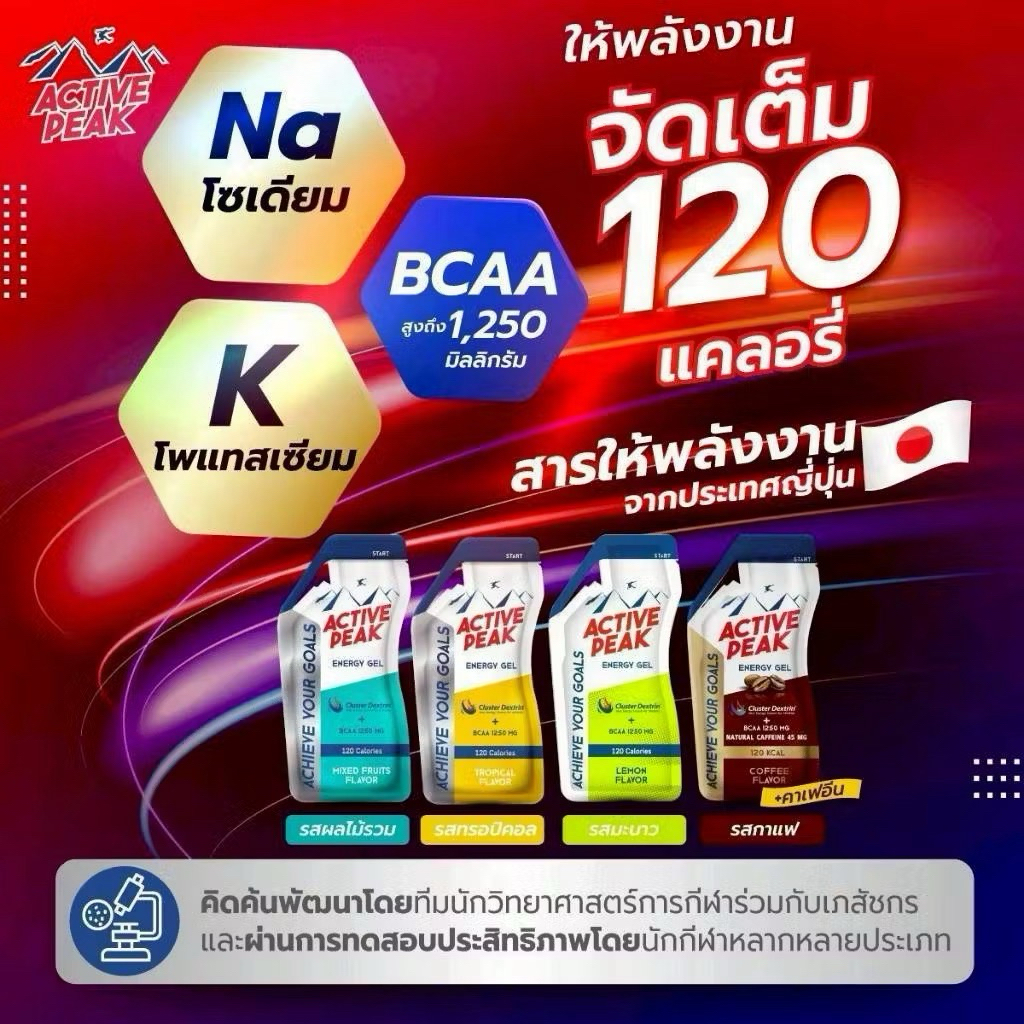 ACTIVE PEAK  Energy Gel 40ML  เจลให้พลังงาน นักกีฬา โปร5แถม1