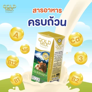 ลอตใหม่ นมโกลด์มิลค์ GOLD MILK 200 มล (40 กล่อง/ลัง) หน้ากล่องระบุ 180 ml. goldmilk