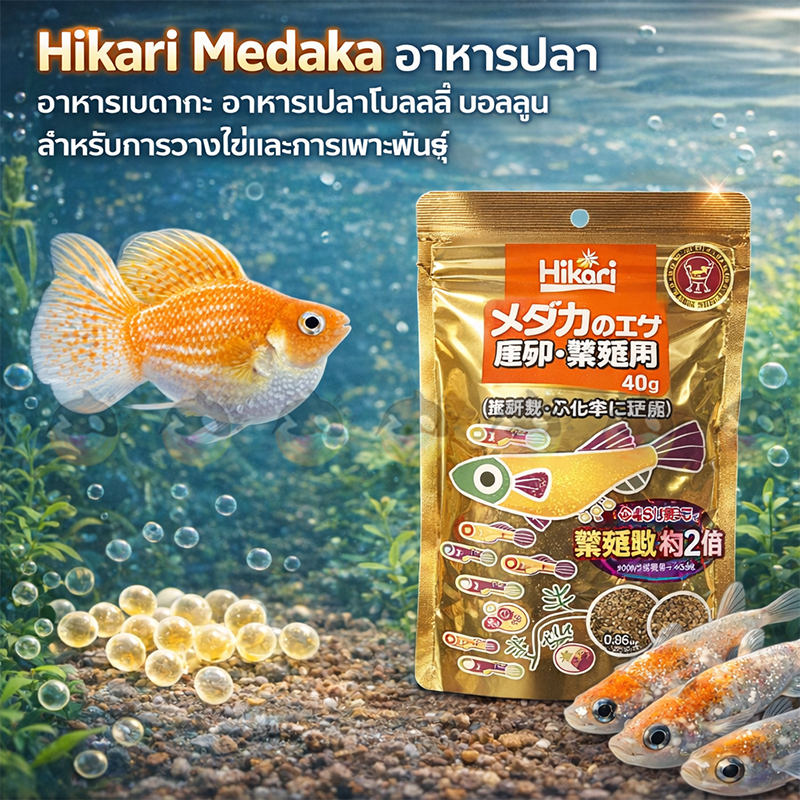 Hikari Medaka อาหารปลา อาหารเมดากะ อาหารปลาmolly บอลลูน สำหรับการวางไข่และการเพาะพันธุ์