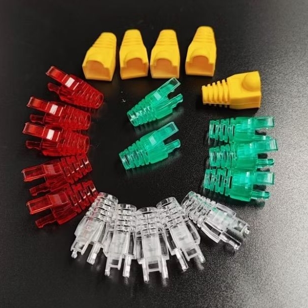 บูทรัดหัว RJ45 สีสันป้องกันหักงอ สำหรับสายแลน Cat5e/Cat6 (แพ็ก 20/50/100 ชิ้น)