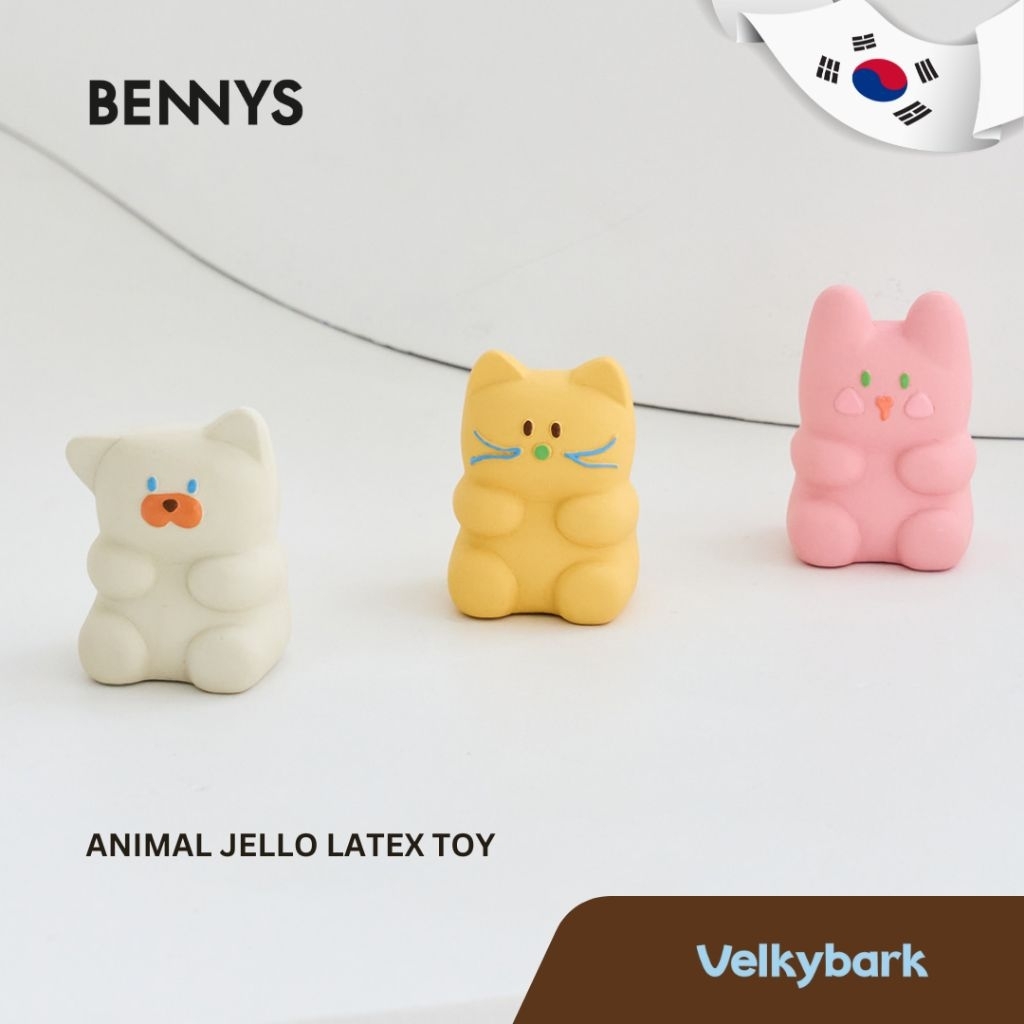 VELKYBARK [พร้อมส่ง] Bennys Animal Jello Latex Toy  🇰🇷ของเล่นยางกัดสุนัข บีบมีเสียง