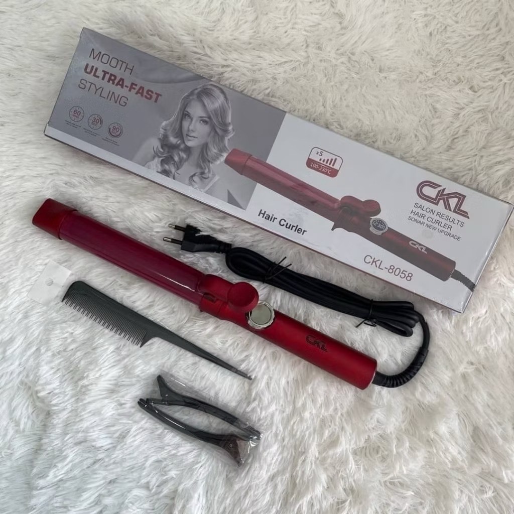 CKL โรลม้วนผม เครื่องม้วนผม รุ่น CKL-8058 แกนม้วนเซรามิค ปรับอุณหภูมิได้ รับประกัน 1 ปี มอก.1985-2549