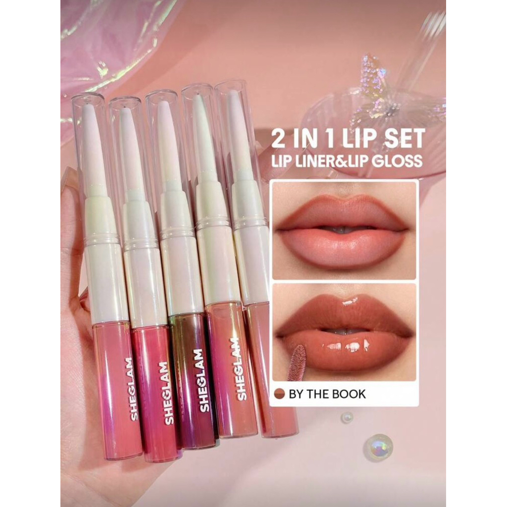 Sheglam 2in1 Lip Set✨🌸 ลิปกลอส ลิปปากฉ่ำาาา ลิปไลเนอร์+ลิปกลอสฉ่ำาๆ ลิป2หัว คุ้มมากก (พร้อมส่ง!!)