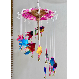 โมบายร่มกระดาษสา โมบายโคมเส้นด้าย โมบายตุ๊กตากระดาษสา