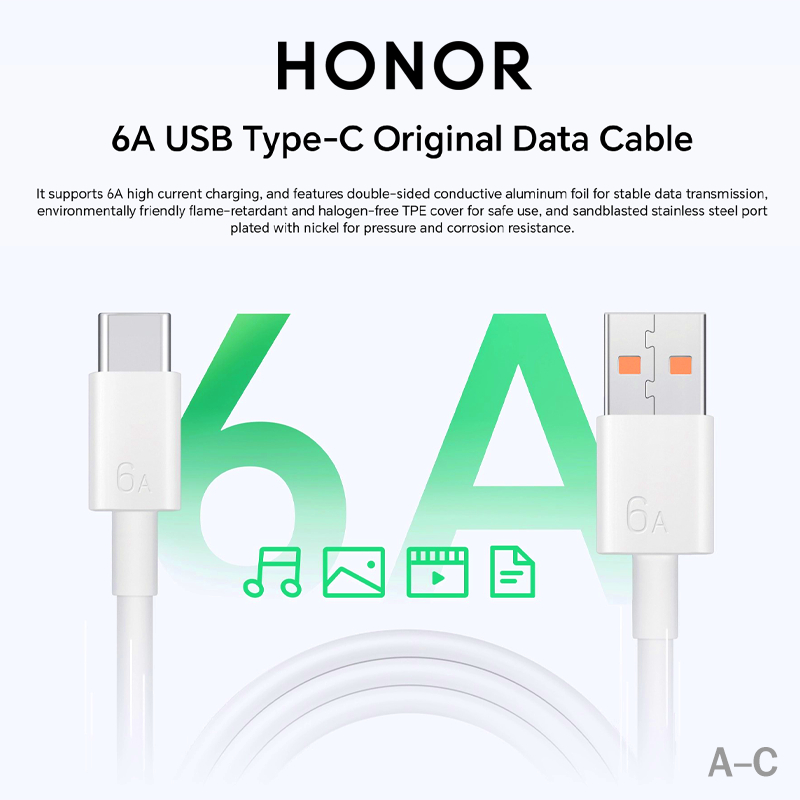 แท้⚡สายชาร์จเร็ว HONOR 100W/66W/35W SuperCharge _A-C / C-C สำหรับมือถือHONOR แท้ Original 100%