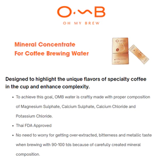 OMB Mineral Concentrate | แร่ธาตุปรับสมดุลน้ำสำหรับชงกาแฟ | Coffee Water Mineral กระทรวงการคั่ว แนะนำ