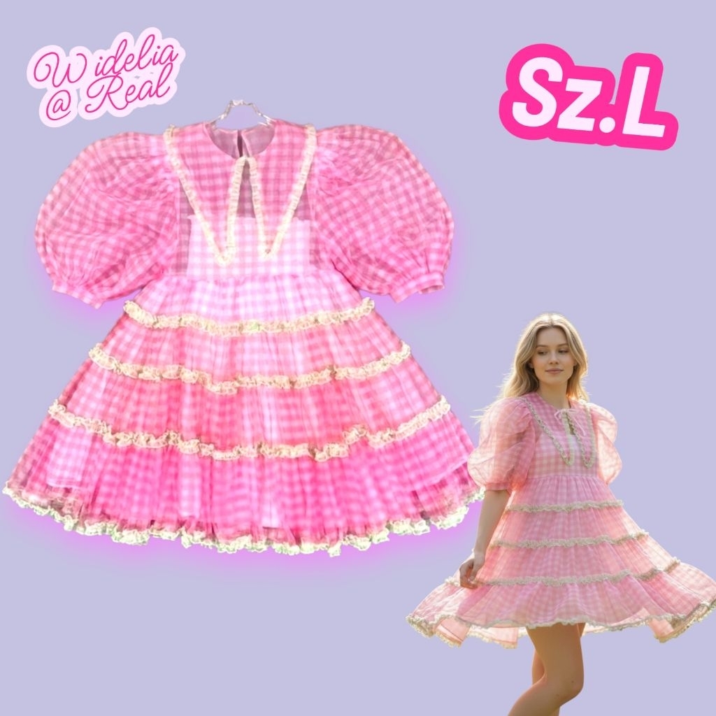 มินิเดรสตัวสั้น เดรสสั้นแขนพอง ชายชั้นๆ ดีเทลแต่งลูกไม้ที่ชาย งานสะสม งานตามหาฟูน่ารัก ใส่ขึ้นมาสวยป