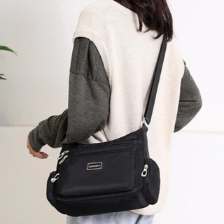 miumiubag(MI1089) กระเป๋าสะพายข้างผ้าไนล่อนช่องเยอะสุดคุ้ม