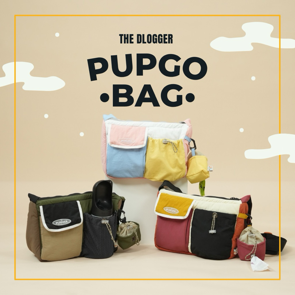 PUPGO BAG กระเป๋าสะพาย กระเป๋าใส่ของสัตว์เลี้ยง ใส่ขวดน้ำ ใส่Ipad มีถุงเก็บอึ