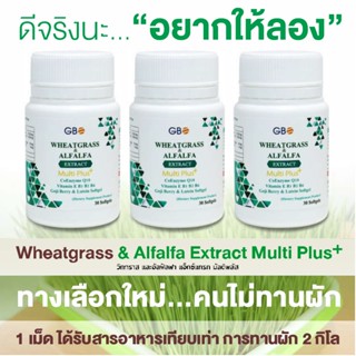 ** โปรผักเม็ด 3 กระปุก 90 ซอฟเจล ** ผักเม็ด Wheatgrass & Alf…
