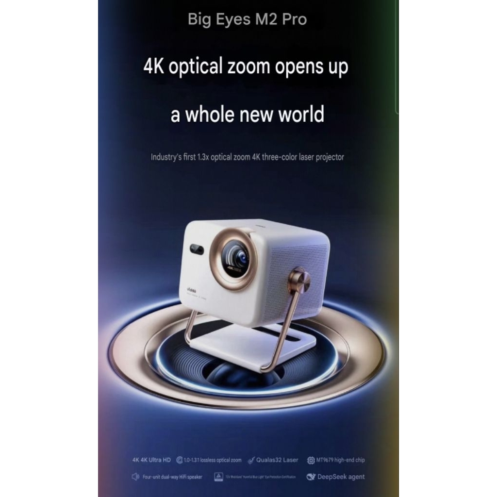 Vidda M2 Pro Triple laser 4k Projector ขนาดเล็กพกพาง่าย