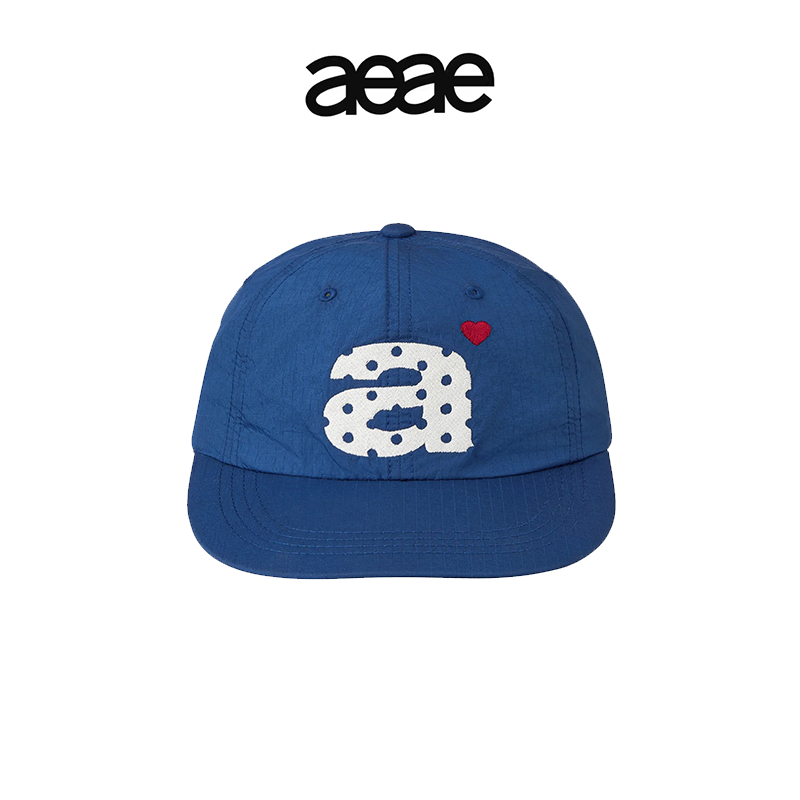 AEAE🇰🇷 DOT SMALL LETTER NYLON CAP-BLUE/BLACK ตัวอักษร A หมวกเบสบอล
