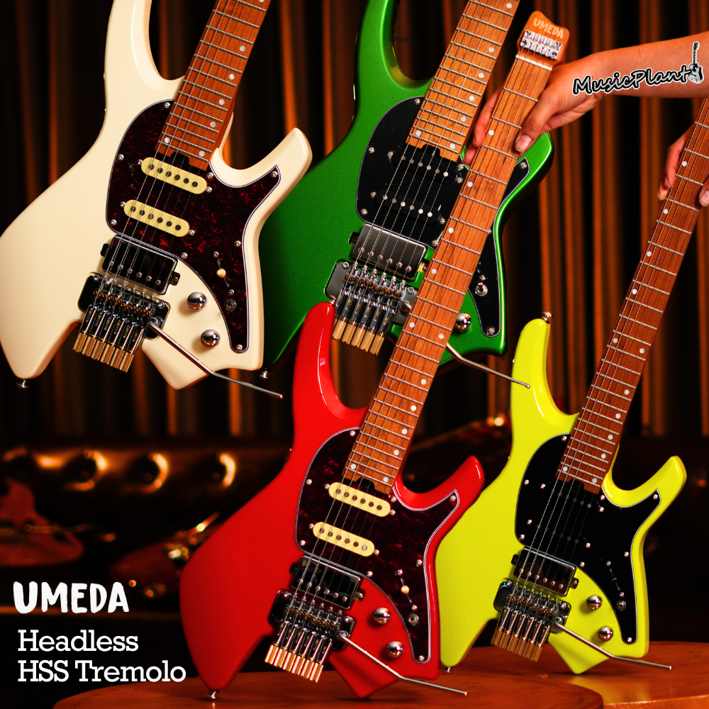 กีตาร์หัวตัด Umeda - Headless Guitar HSS 2 Point Poles Tremolo Bridge (2.8 Kgs)