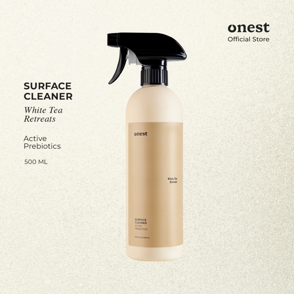 ONEST Surface Cleaner น้ำยาทำความสะอาดพื้นผิว กลิ่น White Tea สูตร Active Prebiotics ขจัดคราบ อ่อนโยนต่อพื้นผิว 500 ML