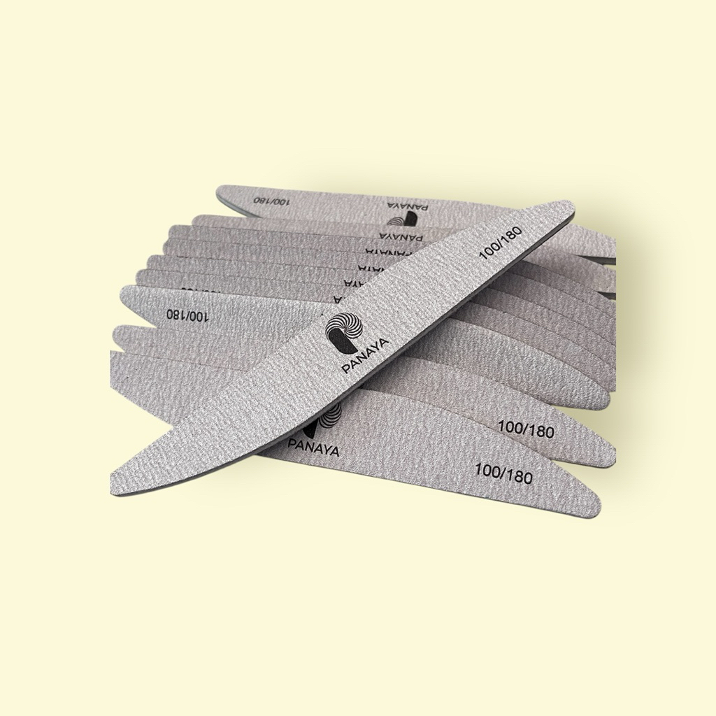 (00021)ตะไบ 100/180 (ทรงเพชร)(10ชิ้นสีเทา)กริตคมและดี ใช้ได้นาน