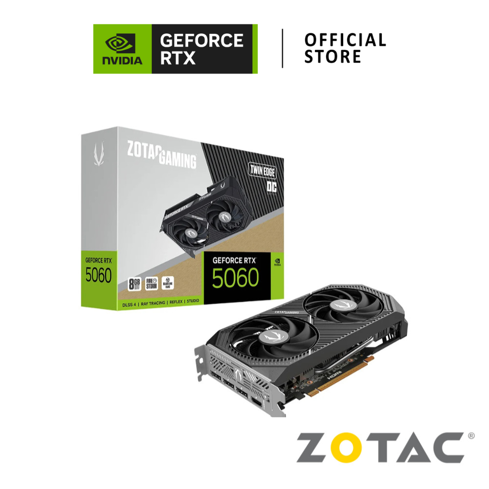 ZOTAC GAMING NVIDIA® GeForce RTX™ 5060 Twin Edge 8GB OC VGA Card การ์ดจอ