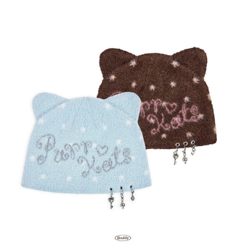 DADDY | Purrkat Beanie หมวกไหมพรม ทอลาย purrkat สุดน่ารัก