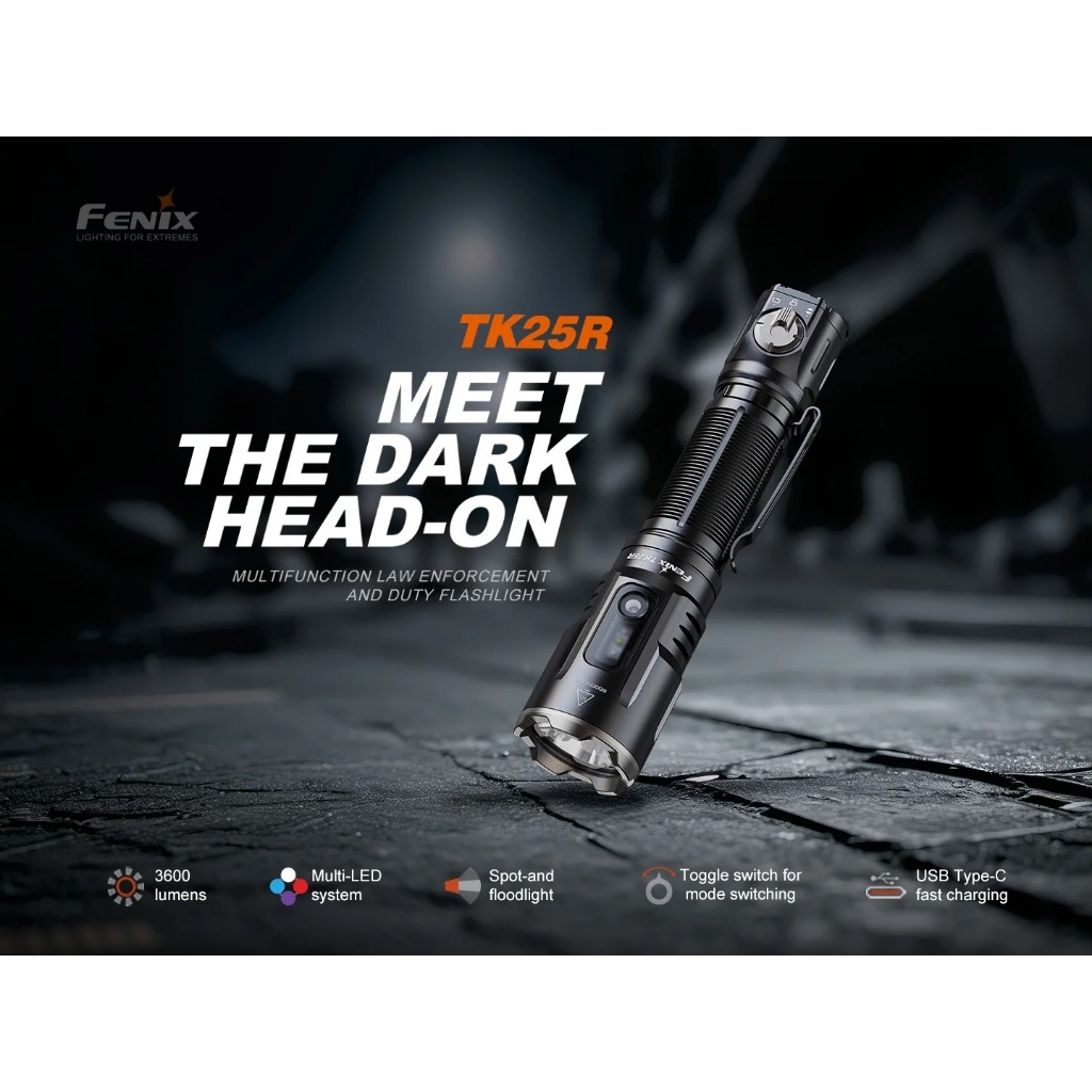 ไฟฉาย FENIX TK25R สว่าง 3600 ลูเมนส์ ไกล 350 เมตร