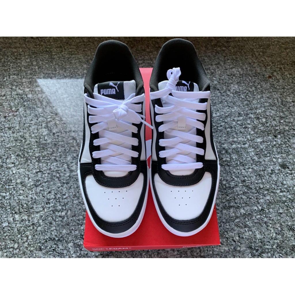 PUMA BASICS - รองเท้าผ้าใบ (unisex) Skye สีขาว-ดำ - (รองเท้ามือสอง) สินค้าจากช็อป