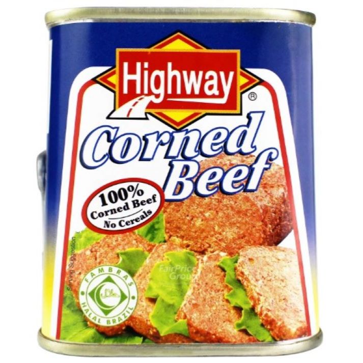 ไฮเวย์คอร์นบีฟ Highway 牛肉罐头 Corned Beef 340g ( Malaysia Product) HALAL