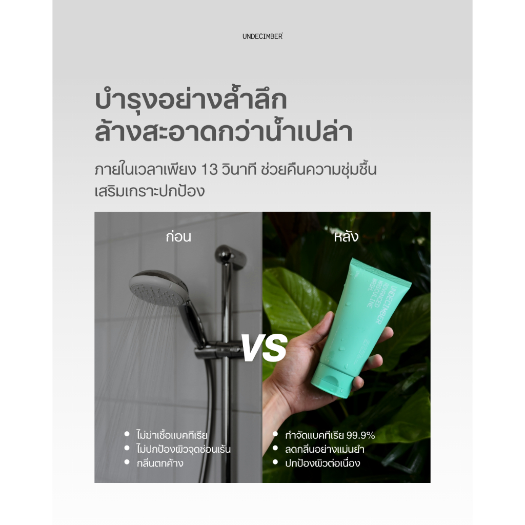 Undecimber ผลิตภัณฑ์ทำความสะอาดจุดซ่อนเร้นผู้ชาย Advanced Masculine Wash 2 ชิ้น - รูปที่ 3