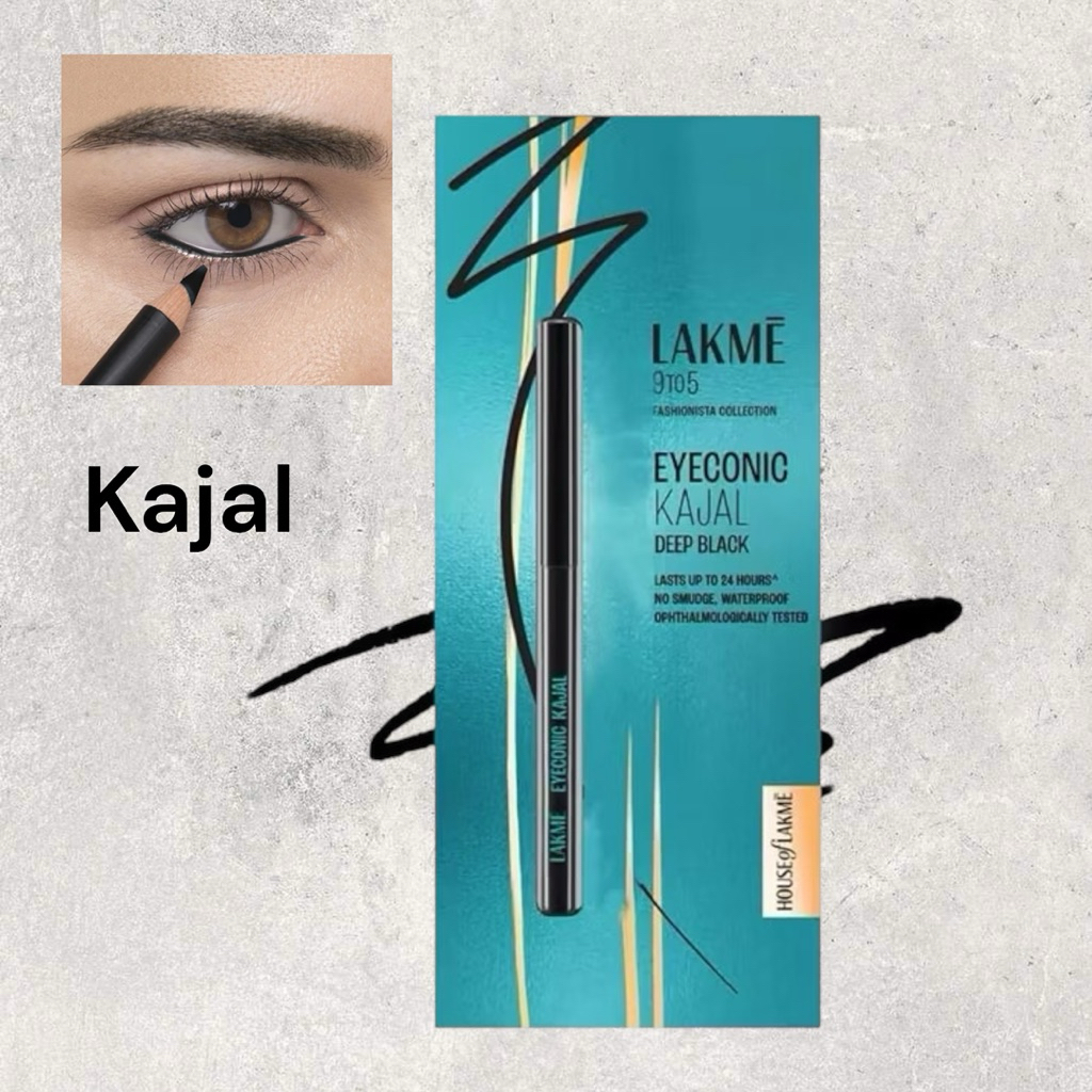 Eyeliner Lakme Deep Black Kajal Pencil Waterproof natural eyeliner อายคาจาล สีดำเข้ม กันน้ำ