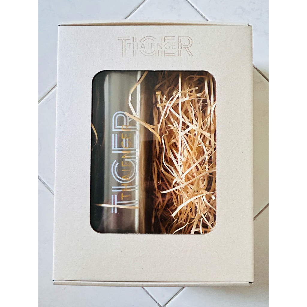 กระบอกน้ำสแตนเลส กระบอกน้ำเก็บอุณหภูมิ พิมพ์โลโก้ Tiger ขนาด 500 มล. บรรจุอยู่ในกล่องของขวัญ