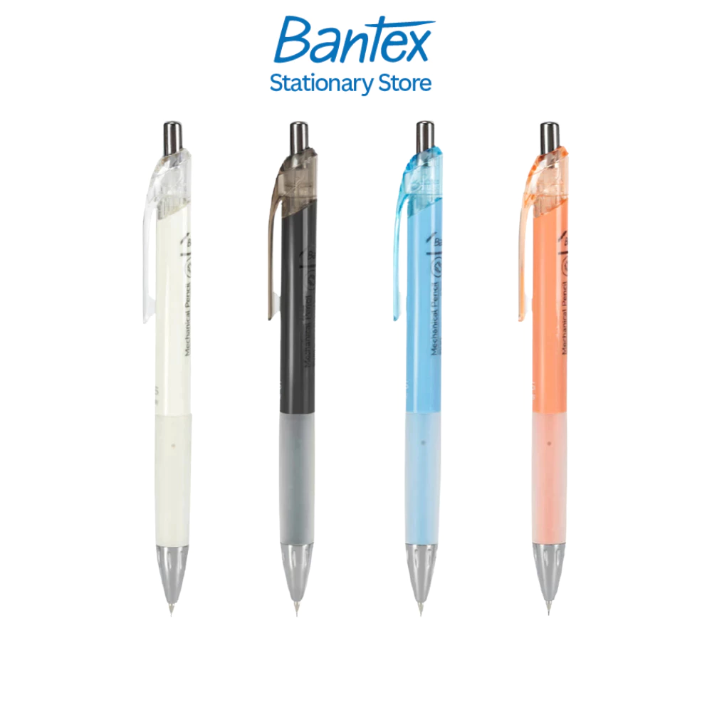 Bantex ดินสอกด ดินสอ 0.5/0.7mm ด้ามหุ้มยาง จับพอดีมือ สีสันสดใส มียางลบในตัว Mechanical Pencil