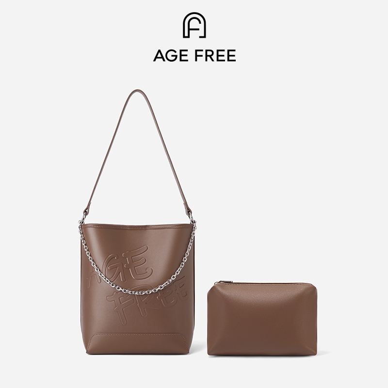 AGE FREE MELI BAG กระเป๋า Bucket ความจุขนาดใหญ่กระเป๋าสุภาพสตรีคลาสสิกเย็บปักถักร้อย