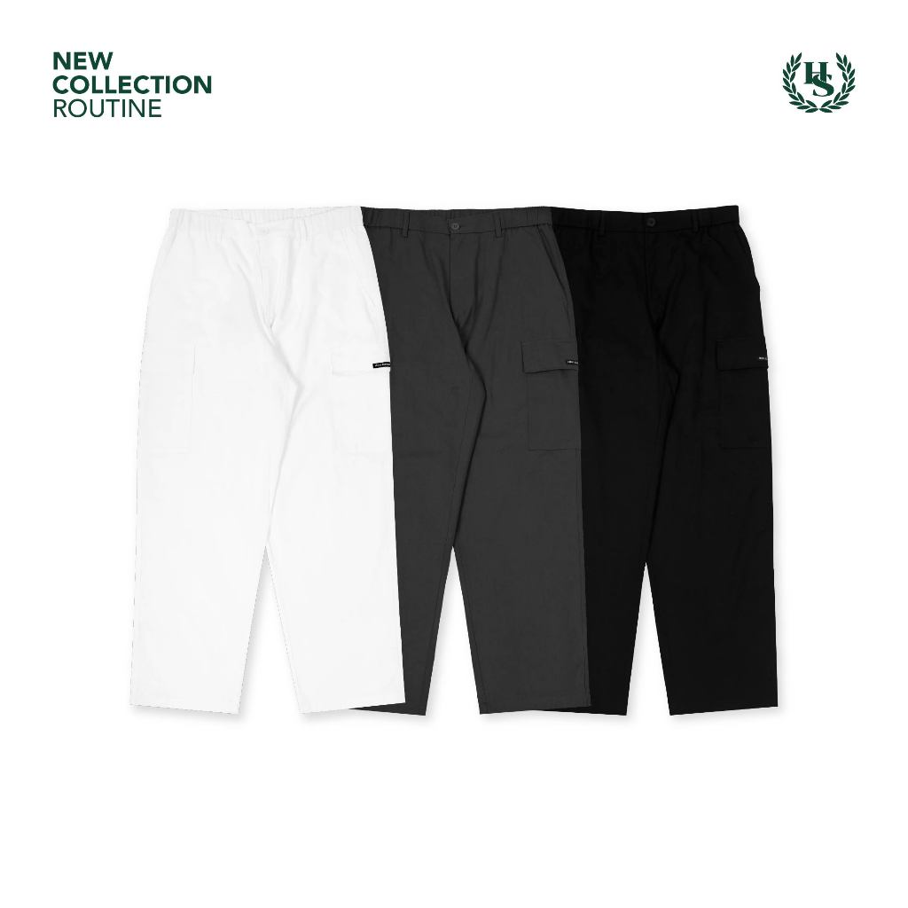 Highschool Basic Collection : Routine Chino Cargo Pants กางเกงคาร์โก้ขายาวผ้าชิโน่ - BTB36785