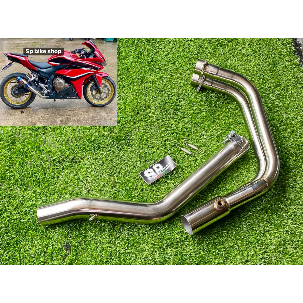 คอท่อฟูล cbr500R cb500F 2.0 สแตนเลส/ไทเทเนียม2.0 2.5